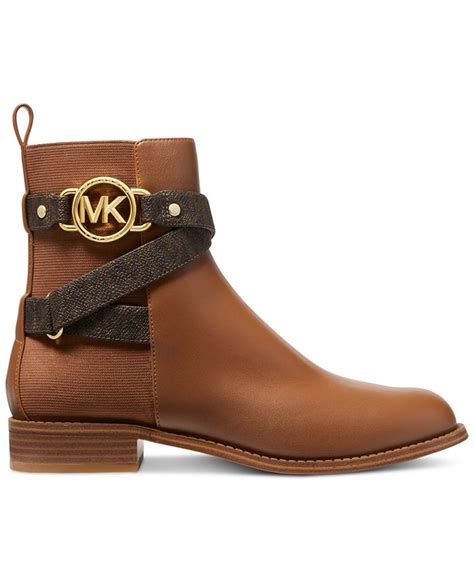 michael michael kors women's rory signature ankle side-zip flat booties|rory ankle boots.